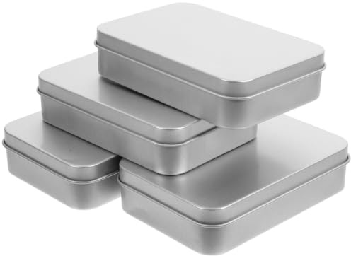 HEMOTON 4 Stück Geschenkverpackung Eisenkiste Keksdose Als Geschenkbox Geschenkboxen Zum Backen Leere Blechdosen Aus Metall Spielzeug Zinn Box Urlaub Leere Dosen Tee Korn Reisen Weißblech