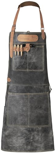 Black Forest Fox Büffel Leder Schürze Grillschürze BBQ Kochschürze Küchenschürze