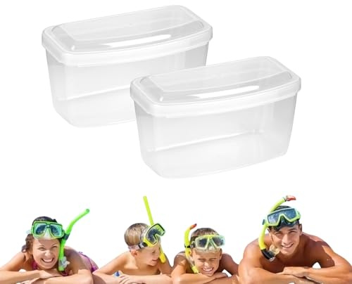 2 ST Badglasögonlåda Dykmask Förvaringsväska Dykmaskfodral PP Snorkelväska Box Snorkelmasklåda(genomskinlighet)