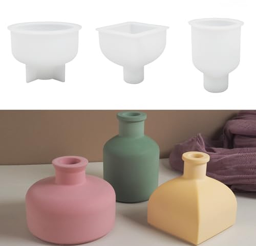 Vas silikonform, 3 stycken epoxiharts formar vas silikonform, gör-det-själv blomvas hartsformar för tillverkning av vaser och dekorativa tillbehör