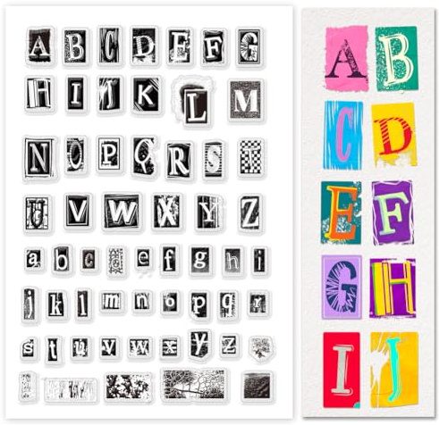 PH PandaHall Buchstabe Transparente Stempel für die Kartenherstellung | Alphabet Gummistempel, Transparentes Papier Basteln Briefmarken für DIY Scrapbooking Stempel Dekoration Karte Alben Basteln