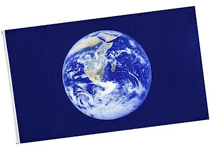 PAMINGONO Große Erdtag-flagge aus Polyester Blaues Erdmuster Banner für Dekoration im Innen und Außenbereich Heimaccessoires für Umweltbewusste Gestaltungen