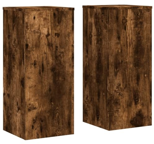 vidaXL Pflanzenständer 2 Stk. Räuchereiche 30x30x70 cm Holzwerkstoff