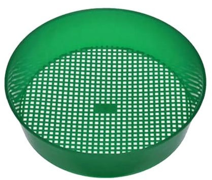 Rtyweth Grand tamis de jardin en plastique – Tamis de sol rond réglable avec maille et plage pour rempotage, outils de jardinage