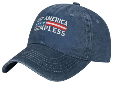 Casquette De Baseball Keep America Trumpless Bord Plat Casquette Adjustable Anti-Soleil Cap Baseball Unisexe Trucker Cap pour Sport Camping Randonnée
