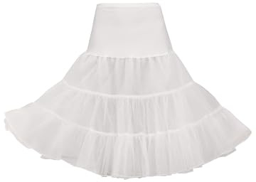 Wikoan 50er Petticoat Vintage Retro Reifrock Petticoat Unterrock für Hochzeit Braut Petticoats Rockabilly Kleid Elfenbein XXL
