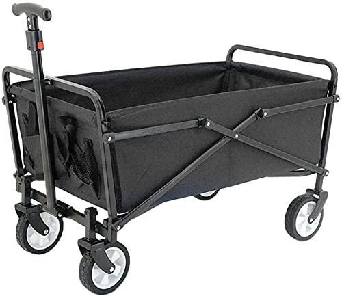 MHYSADGA Chariot de Transport Pliable Tout-Terrain avec Roues, Chariot Utilitaire de Jardin extérieur, Chariot à Main Portable pour Camping, Courses, Plage Pliable