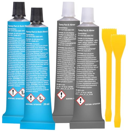 AGT Kleber für Montage: 2er-Set 2-Komponenten-Epoxid-Kleber, stahlverstärkt, schnellfest, grau (2K für Kunststoff, 2K Kunststoff Metall, Schuhe)