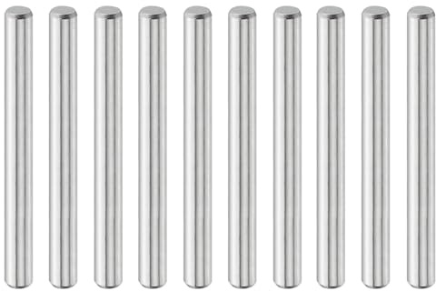 QUARKZMAN 10 Stück Zylinderstifte 5 mm x 50 mm Metallstift, 316L Edelstahl Zylindrische Dübelstifte Regalstützstift Stiftstange Befestigungselemente Metallregalstifte Silberton