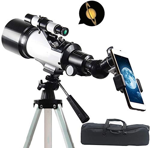 Monokular-Teleskop, Kinderteleskop für Erwachsene, Astronomie-Anfänger, 400 mm Brennweite, 120-fache Vergrößerung, Refraktor-Teleskop mit Smartphone-Adapter, Rucksack und Mondfilter