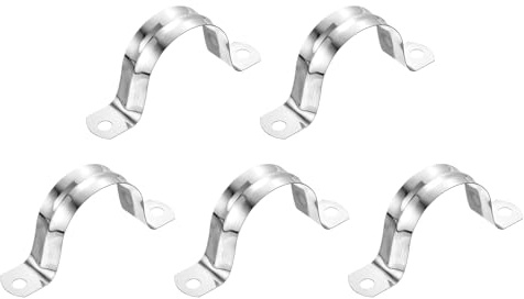 QUARKZMAN 5 Stück Rohrschellen, 45mm(1.77) 201 Edelstahl 2-Loch U-förmige Halterung Rohrhalter Rohrschellen zur Befestigung von Rohrleitungskabeln
