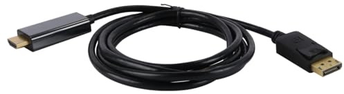 Nicear Adaptador de cable DisplayPort a HDMI de 1,8 m, chapado en oro, resolución 4K, compatible con portátiles, monitores HDTV, proyectores y cámaras, color negro.