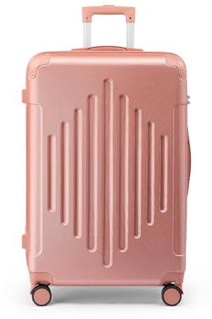 Bonnlo Valise Soute 20in en ABS Léger pour Voyage, Serrure à Combinaison, 4 roulettes Spinner, Coins Renforcés- Bagage Cabine(Hauteur du Corps : 52cm ; Hauteur avec roulettes : 56cm) (Rose Doré)