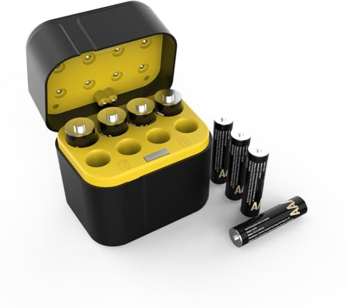 Paquete de 8 Pilas Recargables AAA 1,5V Litio 1300mWh Alta Capacidad + Cargador Rápido con Pantalla LED - Más de 1600 Ciclos - Baterías de Larga Duración