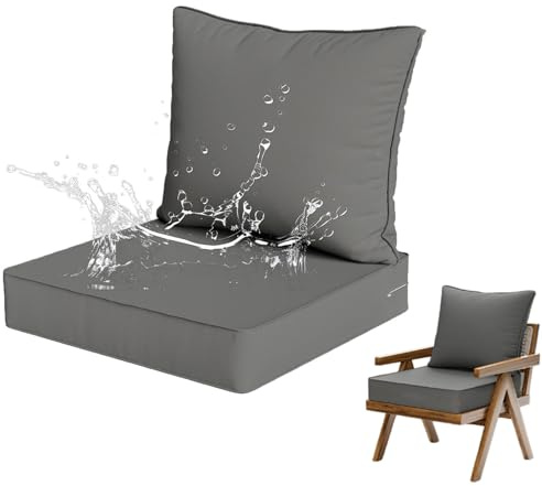 Generisch Sitzauflagen Gartenmöbel mit Rückenkissen Set - wasserdichte Sitzkissen für den Außenbereich Outdoor Polster für Auflagen Lounge Haus Auto Büro Sofa Stühle,H,pad60*60 * 8CMpillow60*55CM