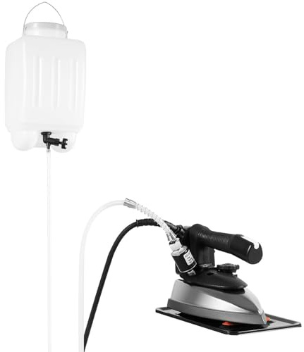 Plancha de vapor eléctrica industrial, plancha de vapor comercial de gravedad con 5 temperaturas ajustables, tanque de agua de 3l y manguera, máquina de prensado a vapor para ropa