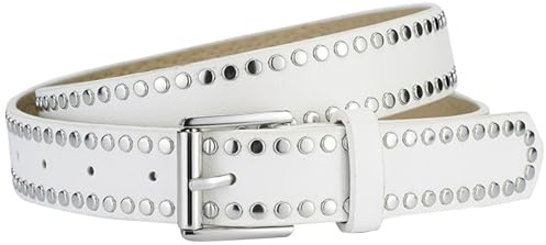 AIEOE Damen Männer Mode Nieten Punk PU Ledergürtel Western Cowgirl Hip Hop Rock Nietengürtel 2.8 * 107cm