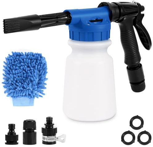 Schaumpistole Autowäsche 900 ML, 2 in 1 Einstellbar Schaumlanze für Auto