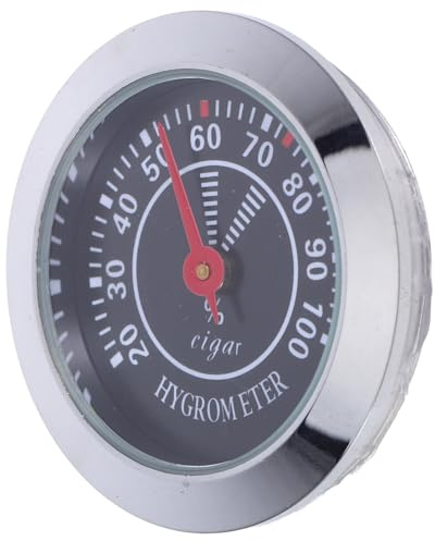 GALPADA Mechanical Cigar Hygrometer 38mm Black Round Humidity Gauge for Small Cigar Humidors and Instrument Cases Battery-Free Analog Humidity Meter for Home Use