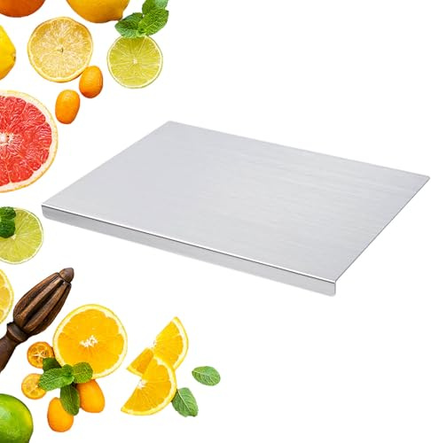 XCGaidt Stainless Steel Cutting Boards for Kitchen, Kneading Board, Metal Cutting Boards for Slicing Meat, Fruits, Vegetables, Bread, Baking Small Cutting Boards (15.7 x 11.8 in/40 x 30cm)
