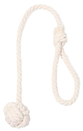 ZTUVWYACD Fermacurtaini Holdbacks, Fermatenda for Tende con Nodo a Sfera in Corda di Cotone Fatto a Mano for la casa e Camera da Letto(Single Ball)