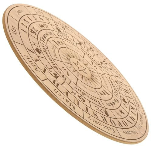 HOMOCONO Magische Zaubertafel aus Lindenholz mit Kunstvoller Gravur Handgefertigte Holzplatte für Wahrsagen und Spirituelle Dekoration im Hexen Altar Stil