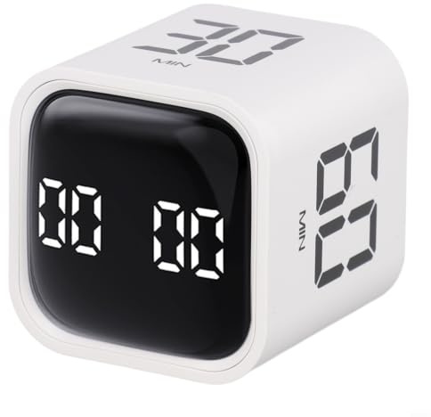 Temporizador de cubo abatible con sensor de gravedad con volumen ajustable y modo silencioso para cocina, cocina, estudio, oficina, entrenamientos, recargable, portátil, reloj de cuenta regresiva