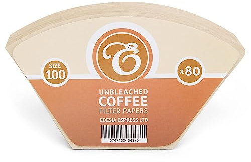 80 Size 100 Coffee Filter Paper Cones, Unbleached for Melitta Aromaboy by EDESIA ESPRESS