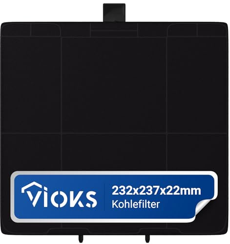 VIOKS Aktivkohlefilter Dunstabzugshaube 232x237x22mm Ersatz für Bosch DHZ5326 11026769 00705431 LZ53251 Z5101X1 - Filtermatte Filter für Dunstabzugshaube Neff Constructa Bosch