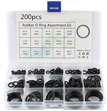 200PCS O-Ring Gasket kit Rubber Washer Seals Assortment Set Electrical Gasket Ring for Plumbing Washer Seal & Auto Quick Repair (200)