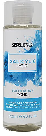 Creightons Salicylic Acid Exfoliating Tonic 200ml – Reduces Blemishes, Uneven Skin Tone & Texture | 1% Salicylic Acid & 1% Niacinamide | Dermatologically Tested, Vegan & Cruelty-Free