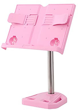 Leseständer Buchständer für den Lesebuchhalter mit einstellbarer Höhe Breite Winkel abnehmbares Lehrbuch-Kochbuch Magazin-Tablet-Dokumentständer Bücherregal (Color : Pink)