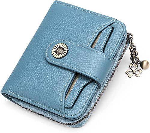 SENDEFN Monederos para Mujer, Cuero auténtico pequeño y Compacto Cartera para Mujer con protección RFID