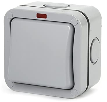 CENPEK Interrupteur extérieur, interrupteurs étanches simples, couvercles de prise commutés IP66, boîtier de prise étanche pour mur extérieur 10A