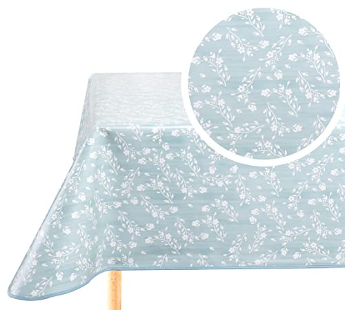 Home Direct Wachstuch Tischdecke Wachstuchtischdecke Abwaschbar Eckig 140 x 200 cm Entenei blau grün