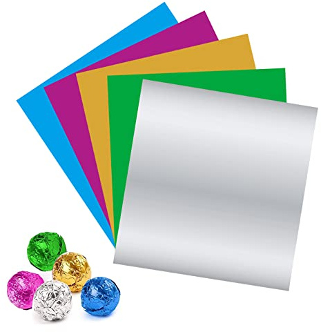 Folie Papier Wrapper,Bonbonpapier aus Folie,Candy Wrapper Alufolie,500PCS Schokolade Alufolie Verpackungsfolien für Ostern,Verpackung Farben Süßigkeiten Verpackungen Für Schokolade,Bonbonpapier Ostern