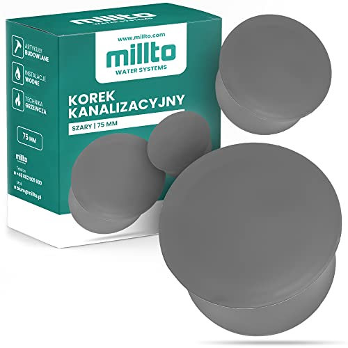 Millto™ Bouchon de manchon HT - Diamètre DN 75 mm - Gris - Capuchon pour eaux usées - En plastique PVC PP
