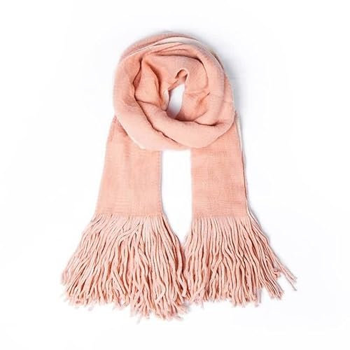Stfery Winterschal Damen Beige, Halstuch Damen Scarf Acryl Quaste Schal Wraps 195x55CM Weich Warm Geschenk