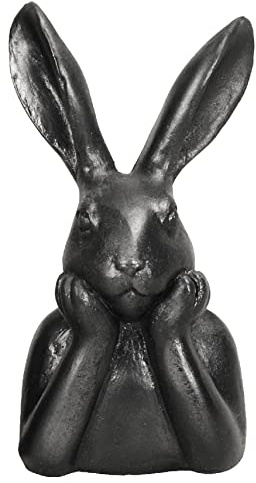 ETC putziger origineller Osterhase als Büste schwarz leicht glänzend in 2 möglichen Ausführungen (schwarz beidseitig)