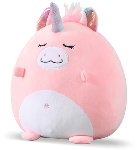Marsjoy 12 Pink Unicorn Plush Pillow Toy Squishy Stuffed Animal Plushie Pillow Cute Unicorn Huggable Toy Kawaii Soft Cushion for Girl Kid Children's Day Birthdays Christma