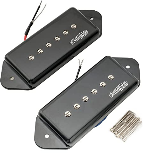 Wilkinson M Series WO90n Keramik P90 Dogear Tonabnehmer Pickup Set Schwarz | Hals Steg Pickups,für LP SG E-Gitarre
