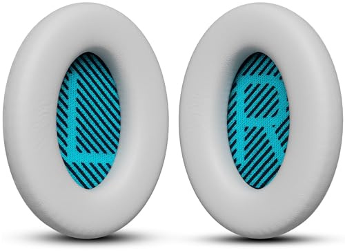 Ohrpolster für Bose QuietComfort 35 QC35 & QC35 ii, QC25, QC15, QC2 / Ae2, Ae2i, Ae2w / SoundTrue & SoundLink Around-Ear & Around-Ear II – Bose Kopfhörer Ohrpolster Ersatzpolster (Silber)
