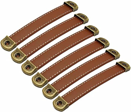 SYZOW Ledergriffe Möbelgriff 96MM, 6 Stück Türgriffe Ledergriff, Ledergriff für Schränke Küche, Ledergriffe für Möbel, Schrankgriffe Möbel Leder für Kommode Schubladen