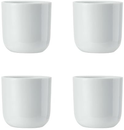Mikasa Chalk Juego de 4 Hueveras de Porcelana, Hueveras Blancas para Mesas de Desayuno, Porta Huevos de Porcelana de 5cm, Apto para Lavavajillas y en Caja de Regalo