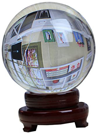 DECHOUS Hier Ist Ein Attraktiver Titel Für Ihr Produkt Anforderungen Erfüllt Kristallkugel Glas Dekorative Glaskugel Für Fotografie Feng Shui Und Meditation Mit Holzständer Für