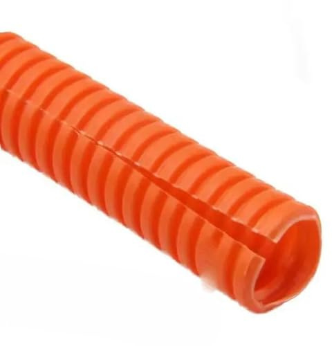 1/3/6M Farbisolierter Wellrohr-Drahtschlauch-Einfädelschlauch Kunststoffrohr Auto-Auto-Kabelbaumgehäuse Schutzhülle-Orange offen-OD 25mm-6Meter