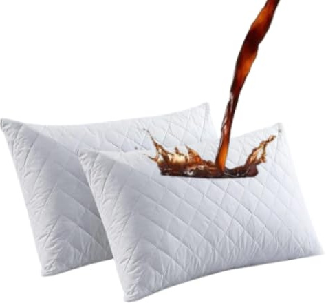 ASA Home - Funda protectora de almohada de lujo, impermeable y transpirable, con cremallera, paquete de 2, protectores de almohada de microfibra, fácil mantenimiento, funda de almohada acolchada