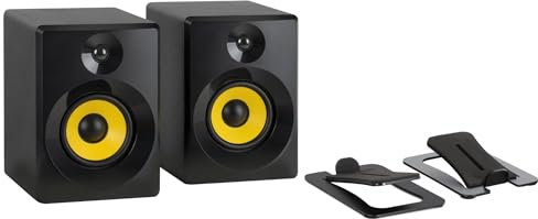 McGrey MM-550BT Ensemble d'enceintes Actives multimédia - 40 Watts RMS - Bluetooth - Boîtier MDF - Réglages Volume, Basses et aigus - Pieds d'enceintes inclinés Inclus - Noir