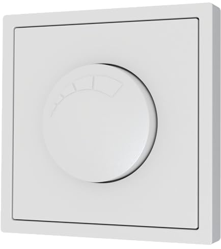 MC POWER LED-Dimmer Unterputz | Shallow | UP Dimmer + Rahmen für elektronische Trafos Ein/Aus Druckknopf, Dimmer-Memory 250V/300W für LED-Leuchtmittel geeiegnet, weiß