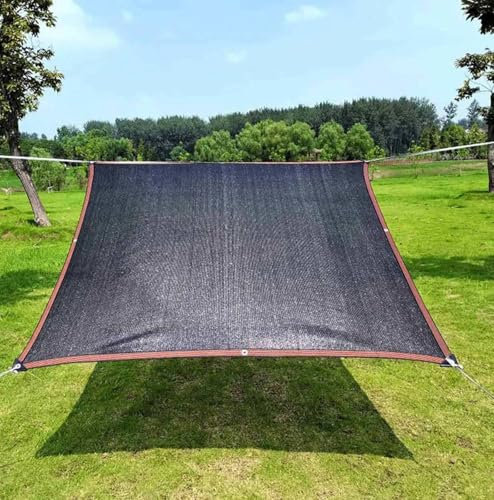 AuMarndi Rete Ombreggiante Marrone Teli Ombreggianti da Esterno Tenda A Vela per Esterno Tessuto Ombra Anti-UV 90% Tessuto Ombreggiante Traforato Serra, Fienili, Patio, Pomodori, Giardino,black-6x7m